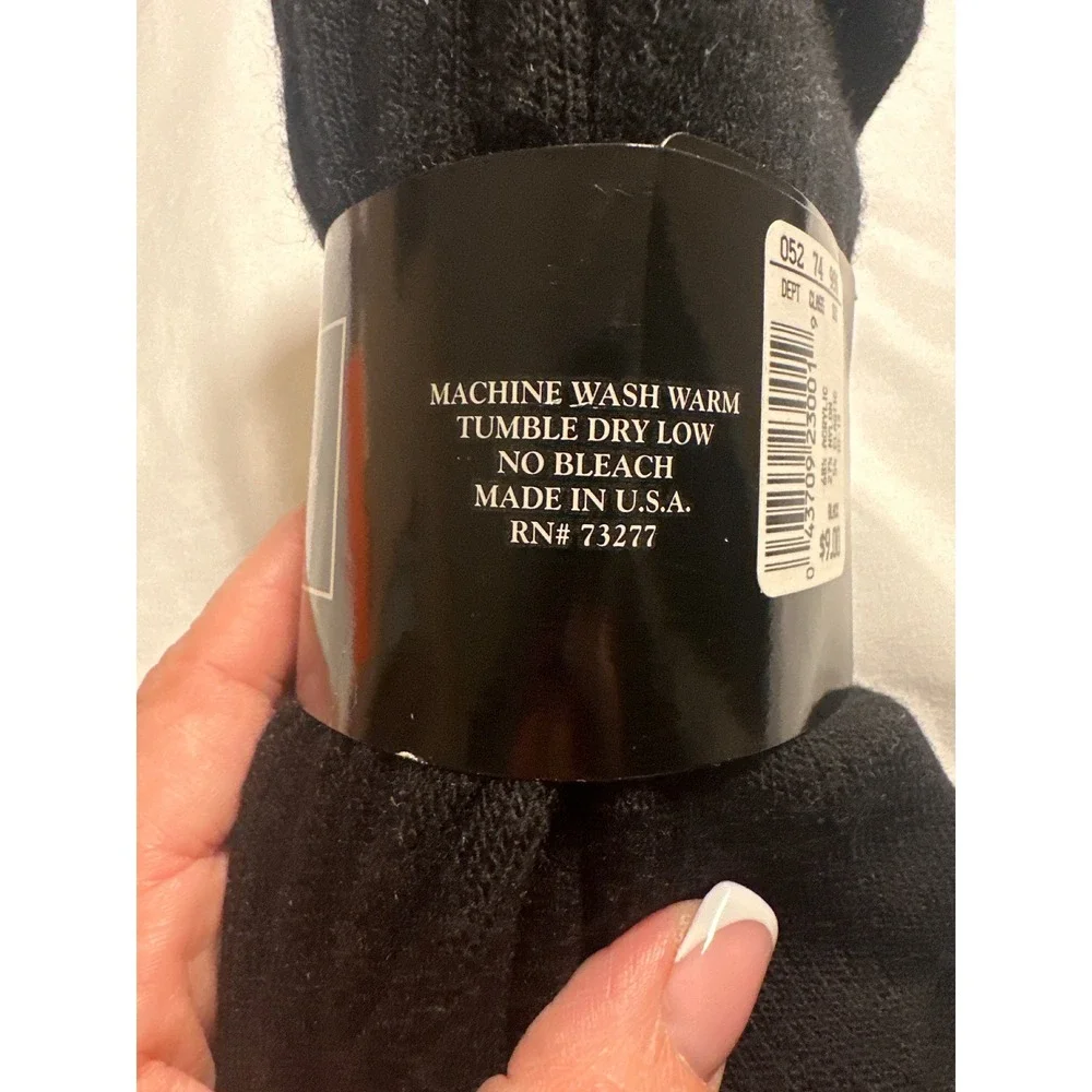 Croft & Barrow Mens Crew Socks 3-Pack Black Size 10-13 USA Made 052 74 996